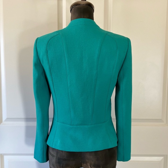 ZARA Trafaluc Teal Zip Front Tailored Blazer Jacket Size M - Picture 2 of 13